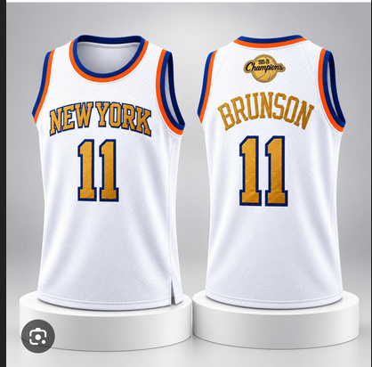 Women 2026 New York Knicks #11 Brunson White Gold Championship Jersey 102301